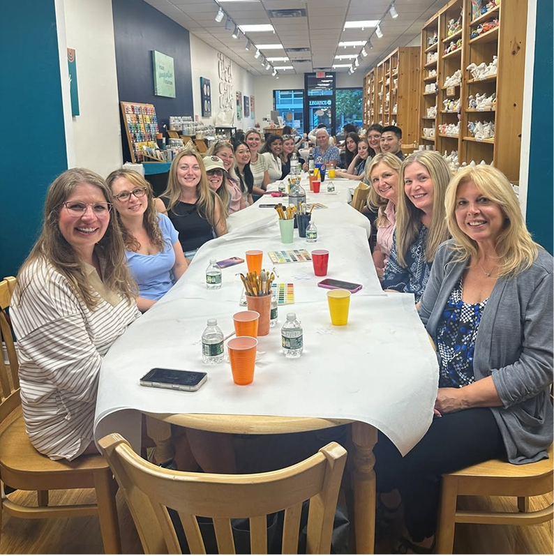 HWP team pottery painting team-building event